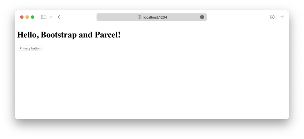 Parcel dev server running